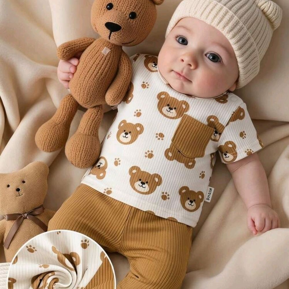 Boys Romper with Bear Print